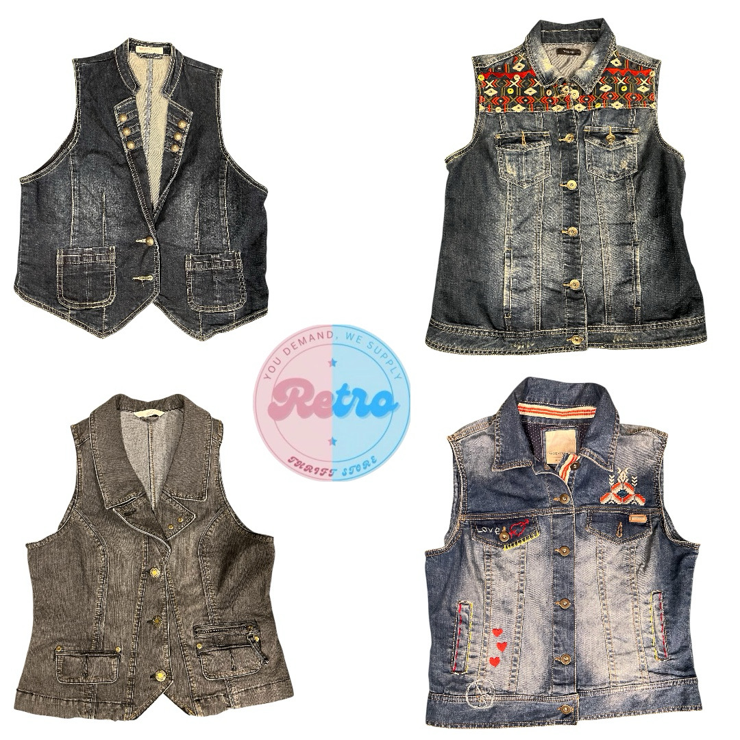 Vestes en denim classiques et brodées – Pack (E)