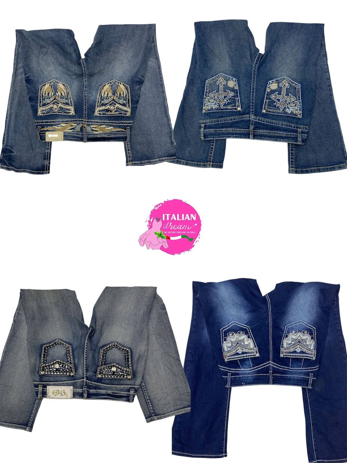 Jeans évasés ornés de retour Y2k