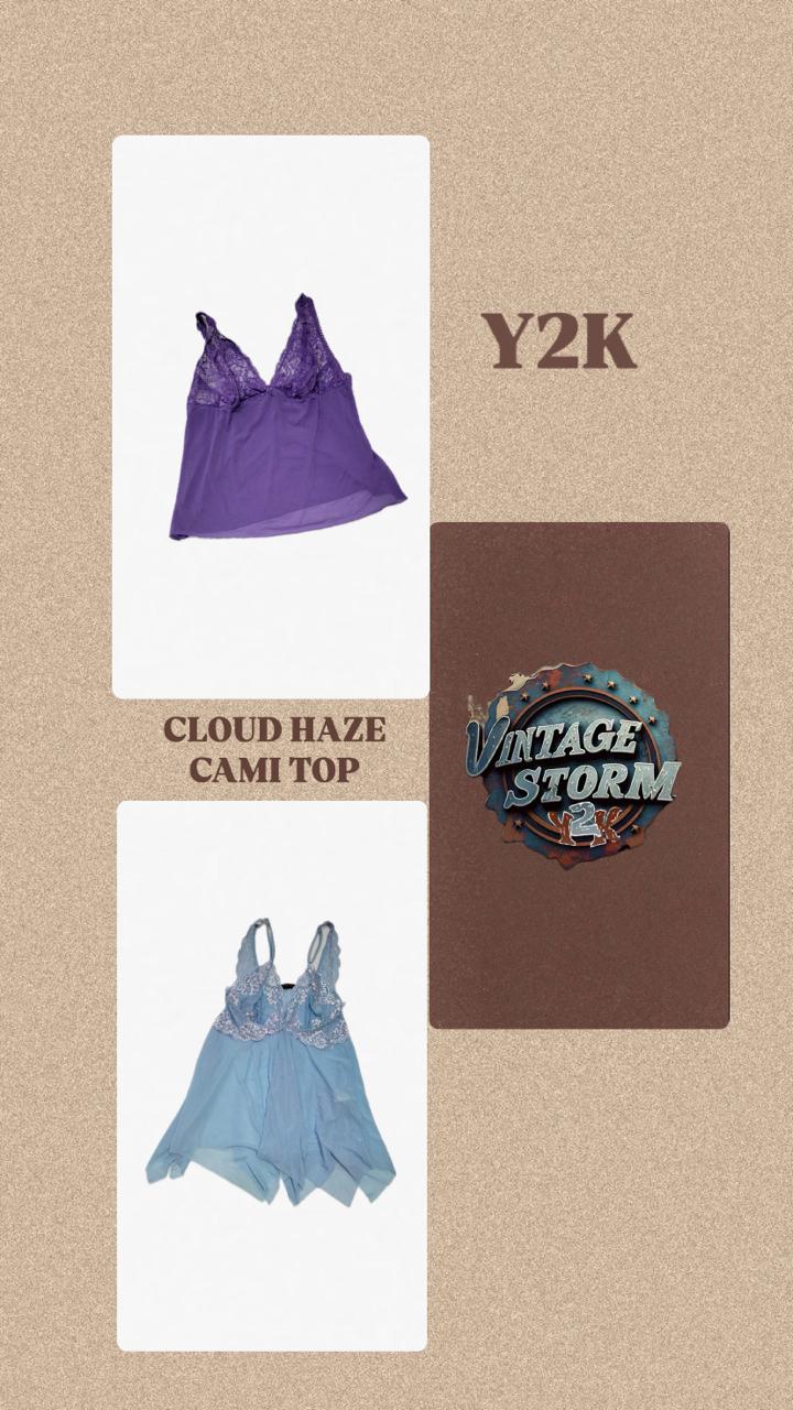 Y2K Cloud Haze Cami Tops