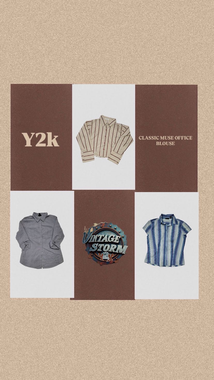 Y2K Classic Muse Office Blouse