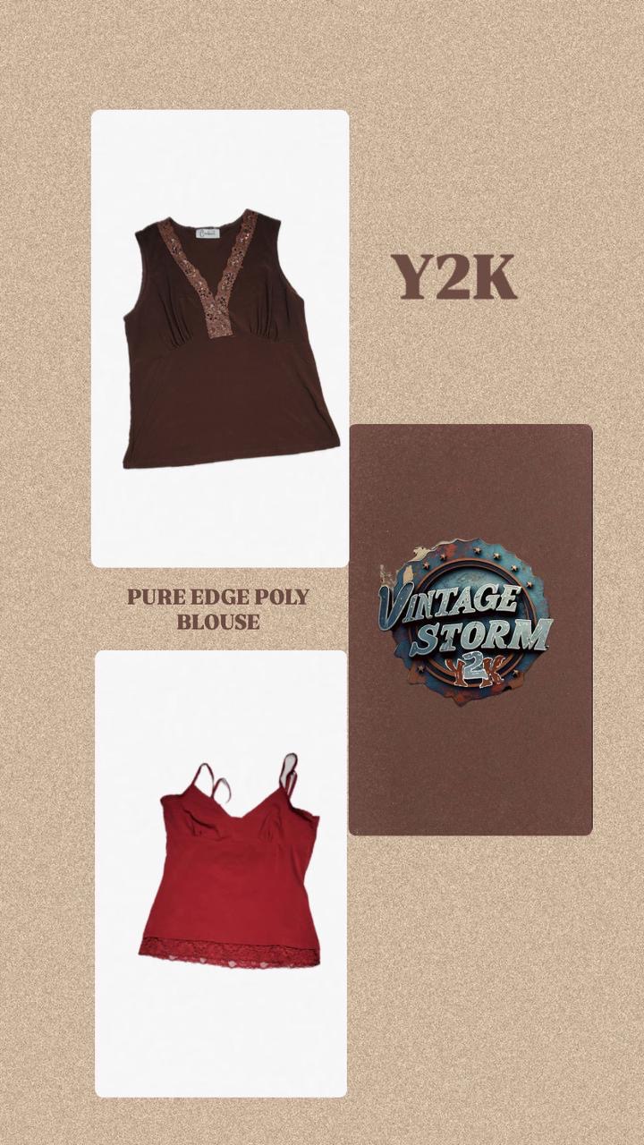 Y2K Pure Edge Poly Blouse