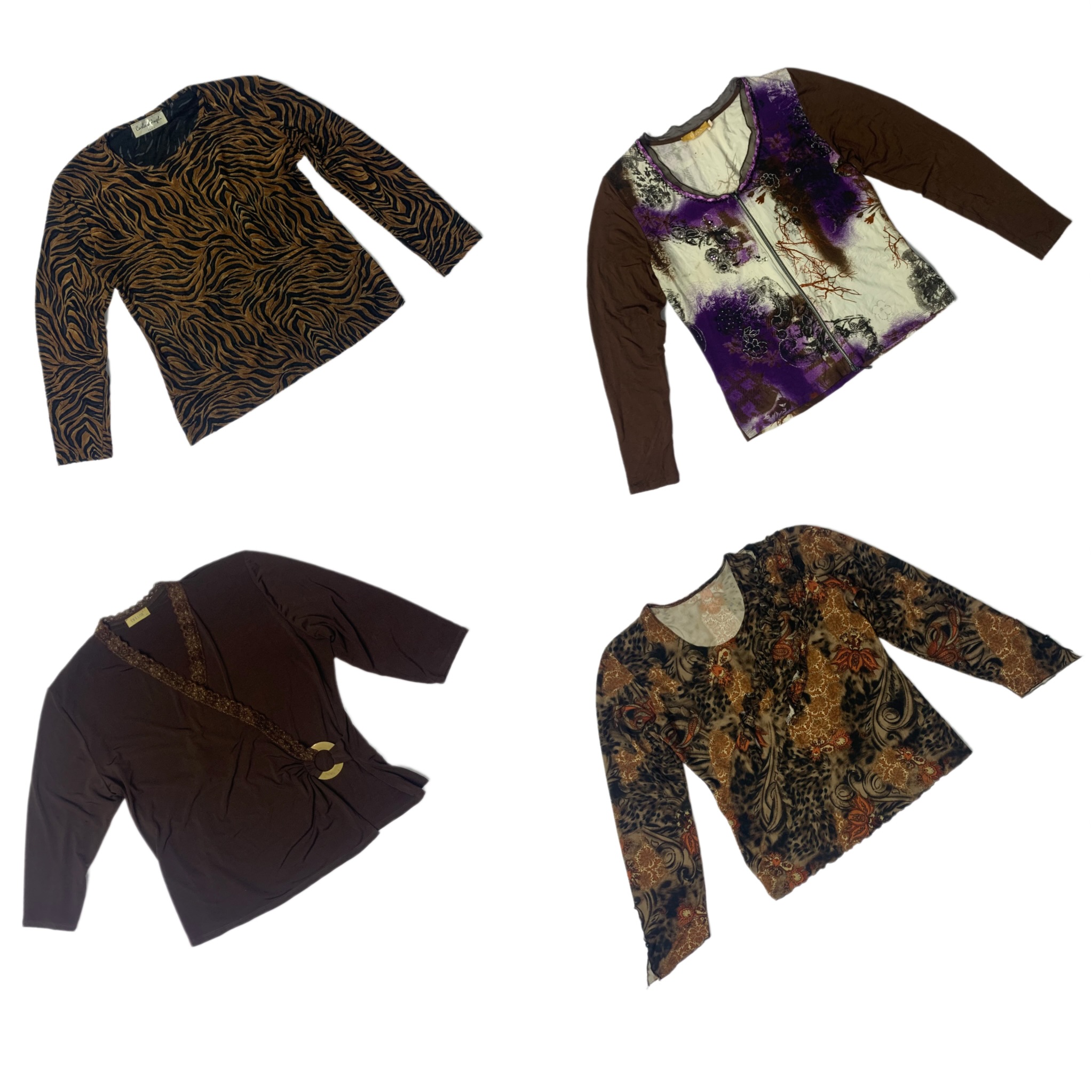 Y2K Boho Earthy Tone Full Sleeve Tops