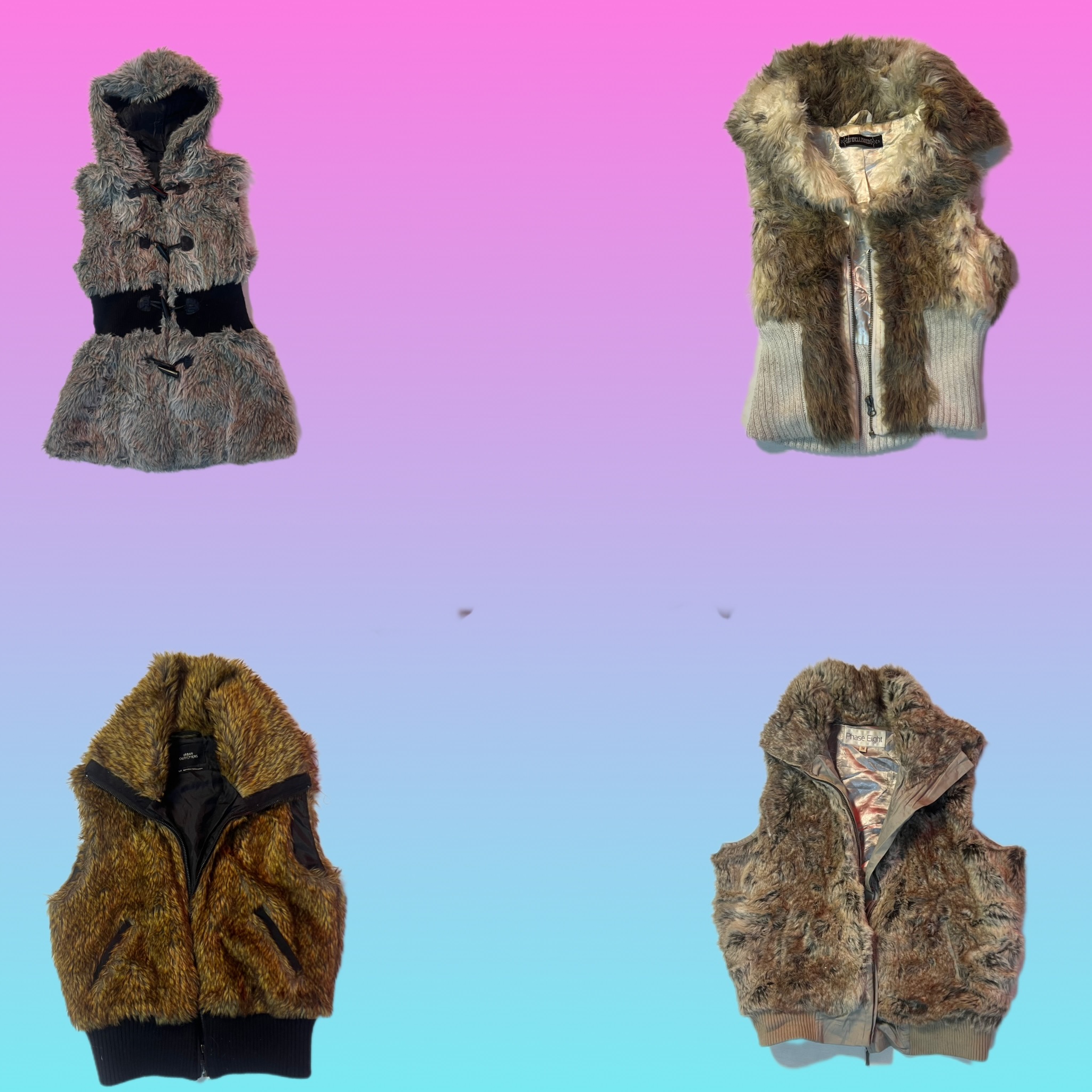 Y2K Unique Fur Waistcoat(TS-1767)