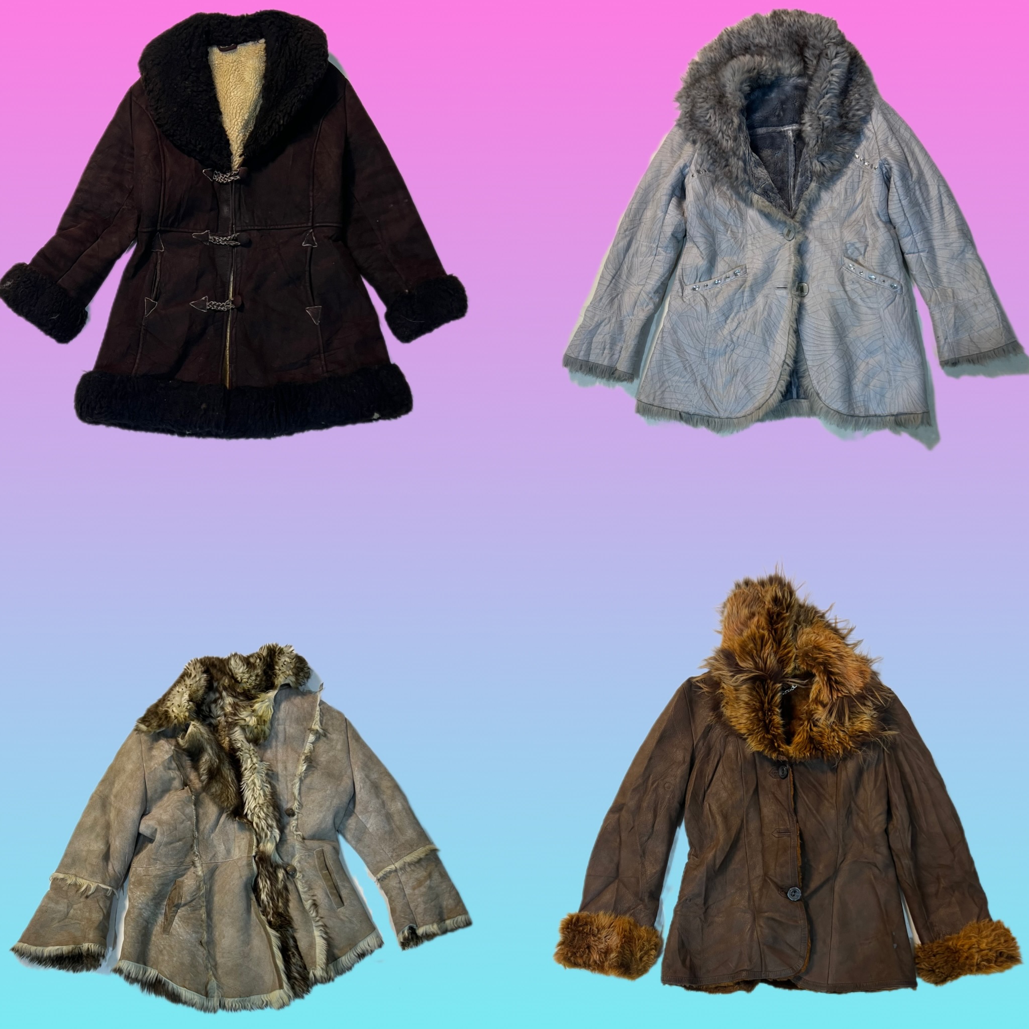 Y2K Hilton vibe Afghan coat (TS-1781)