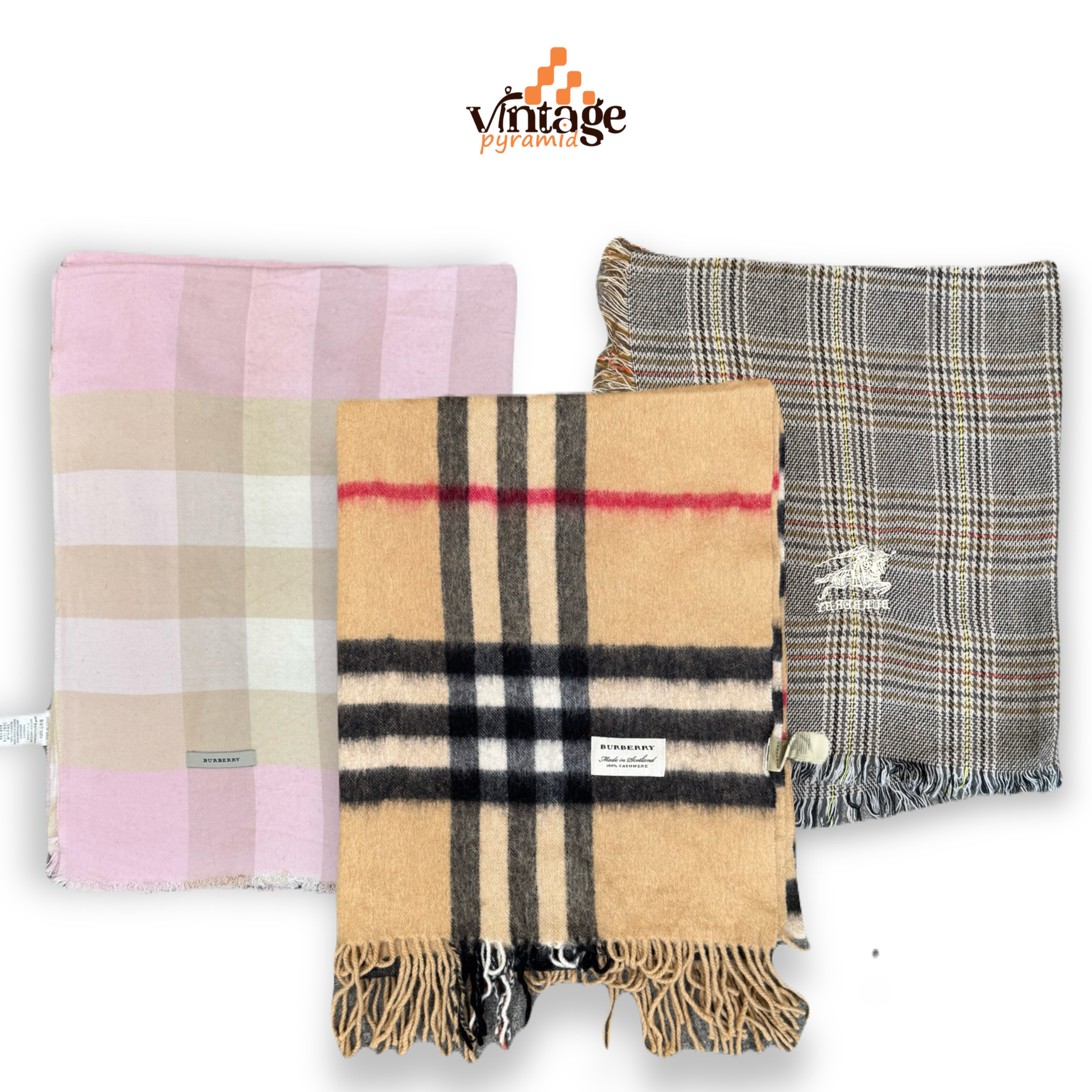 Écharpes VPX626 Burberry 100 % cachemire authentique