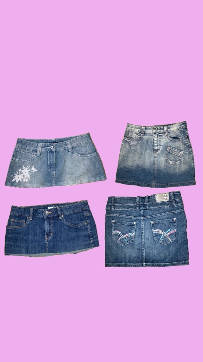 Saia mini de denim Y2k IT Girls (M-188)