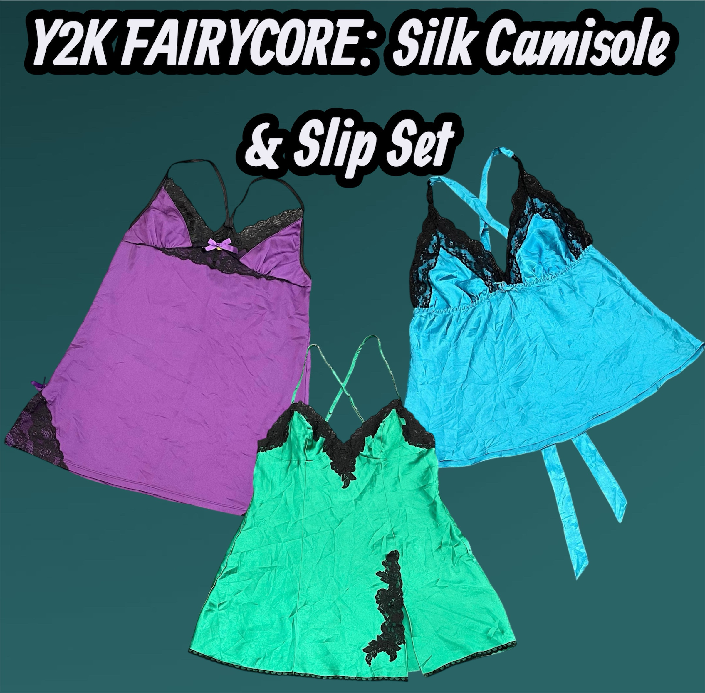 Y2K FAIRYCORE: Conjunto de Camisola de Seda e Saia - e1 (11/12)
