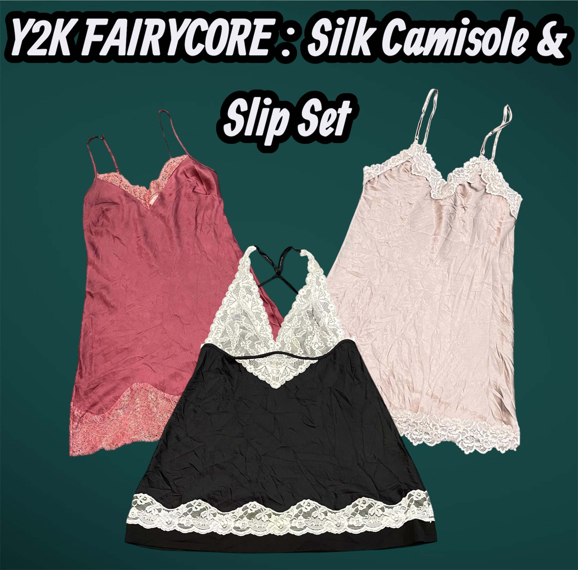 Y2K FAIRYCORE: Conjunto de Camisola de Seda e Saia - e4 (11/12)