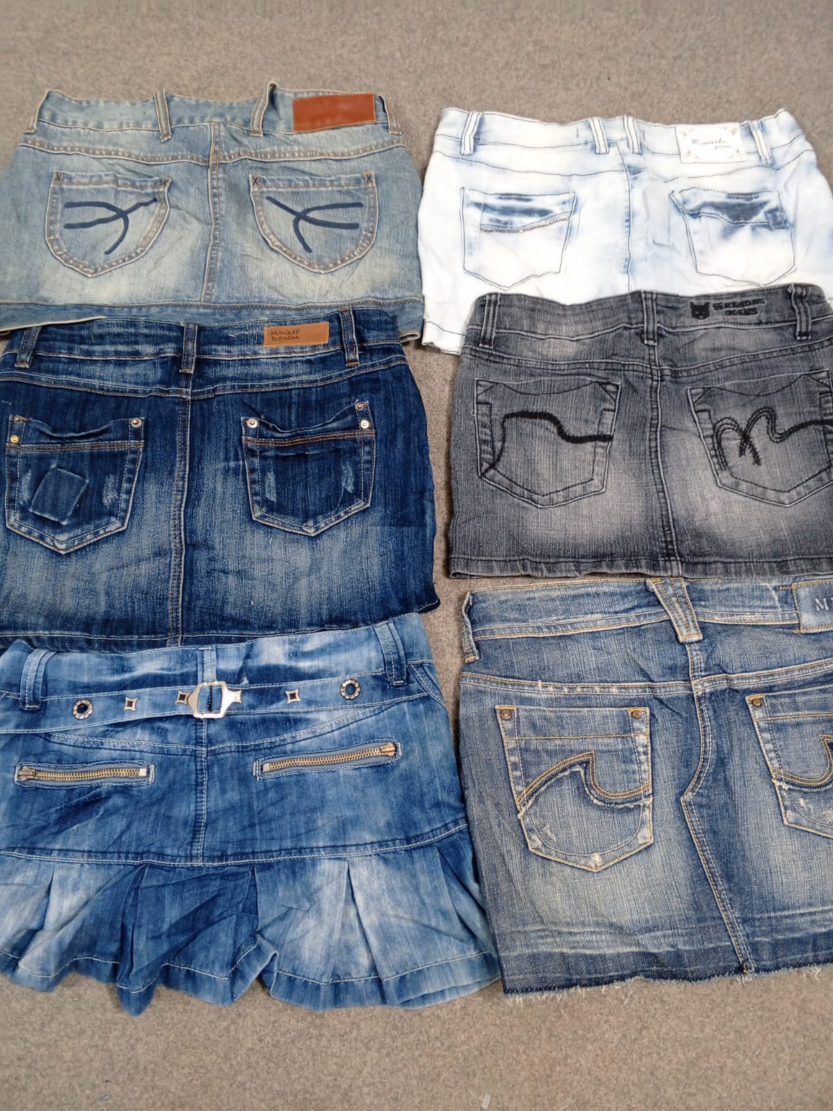 HD1268 Ladies Y2K Denim Micro Mini Skirts