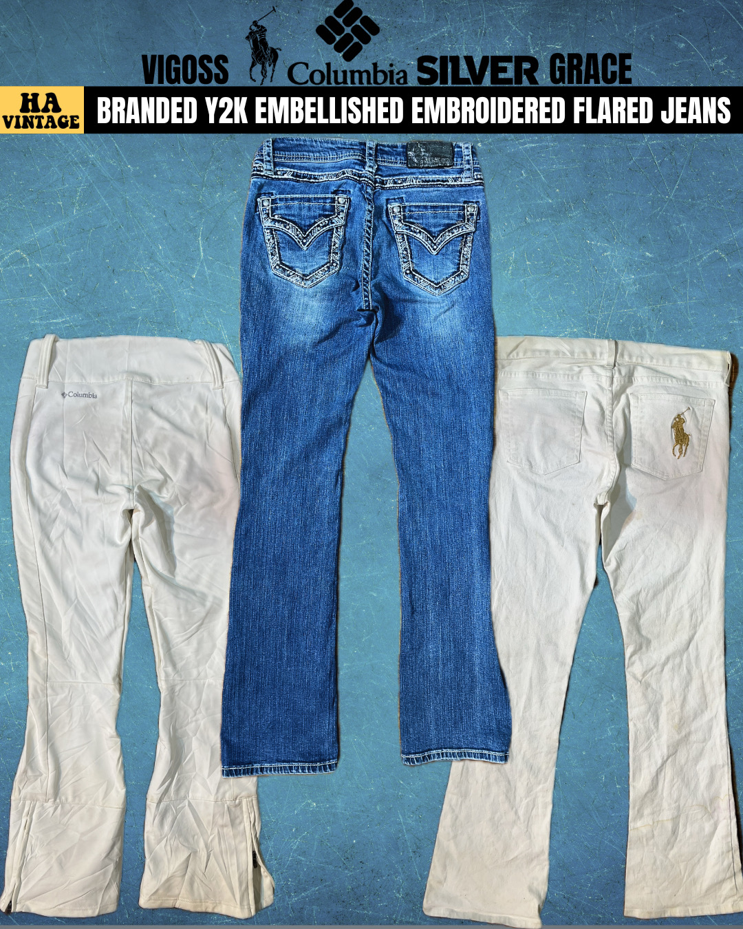 Branded Y2K Flared/ Bootcut Jeans Inc Columbia Polo Grace