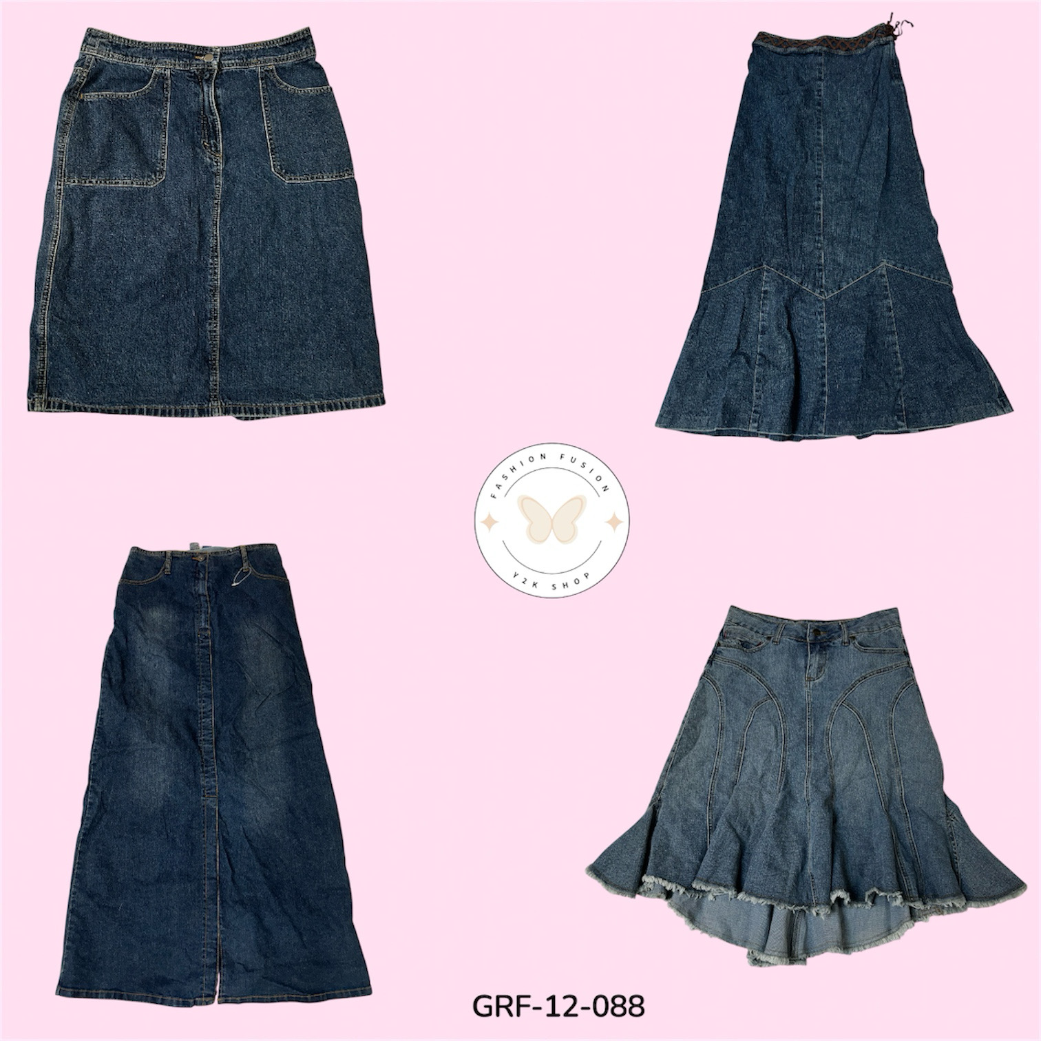 Classic Blue Denim Skirt – Modern Everyday Essential (GRF-12-088)