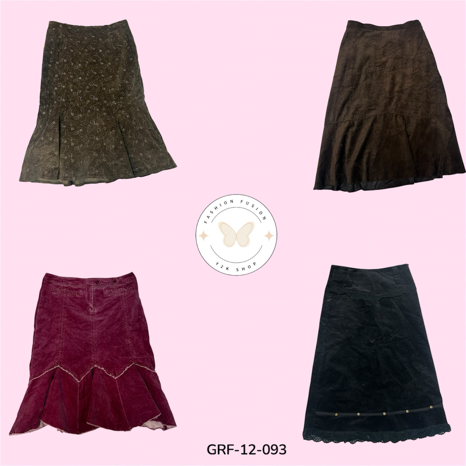 Modern Suede & Corduroy Skirt – Chic Everyday Style (GRF-12-093)