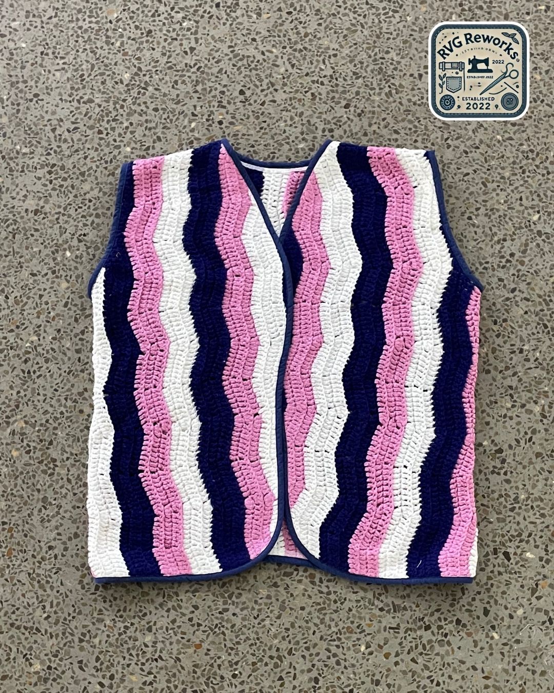 Upcycled Crochet Wave Vest