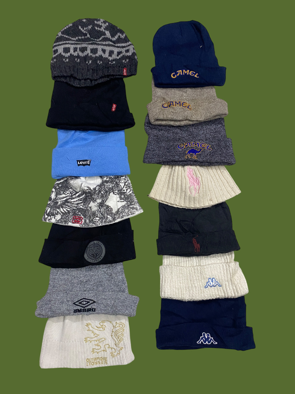 Levi’s/Billabong/Polo/Umbro/Kappa/CamelBeanies 14Pcs