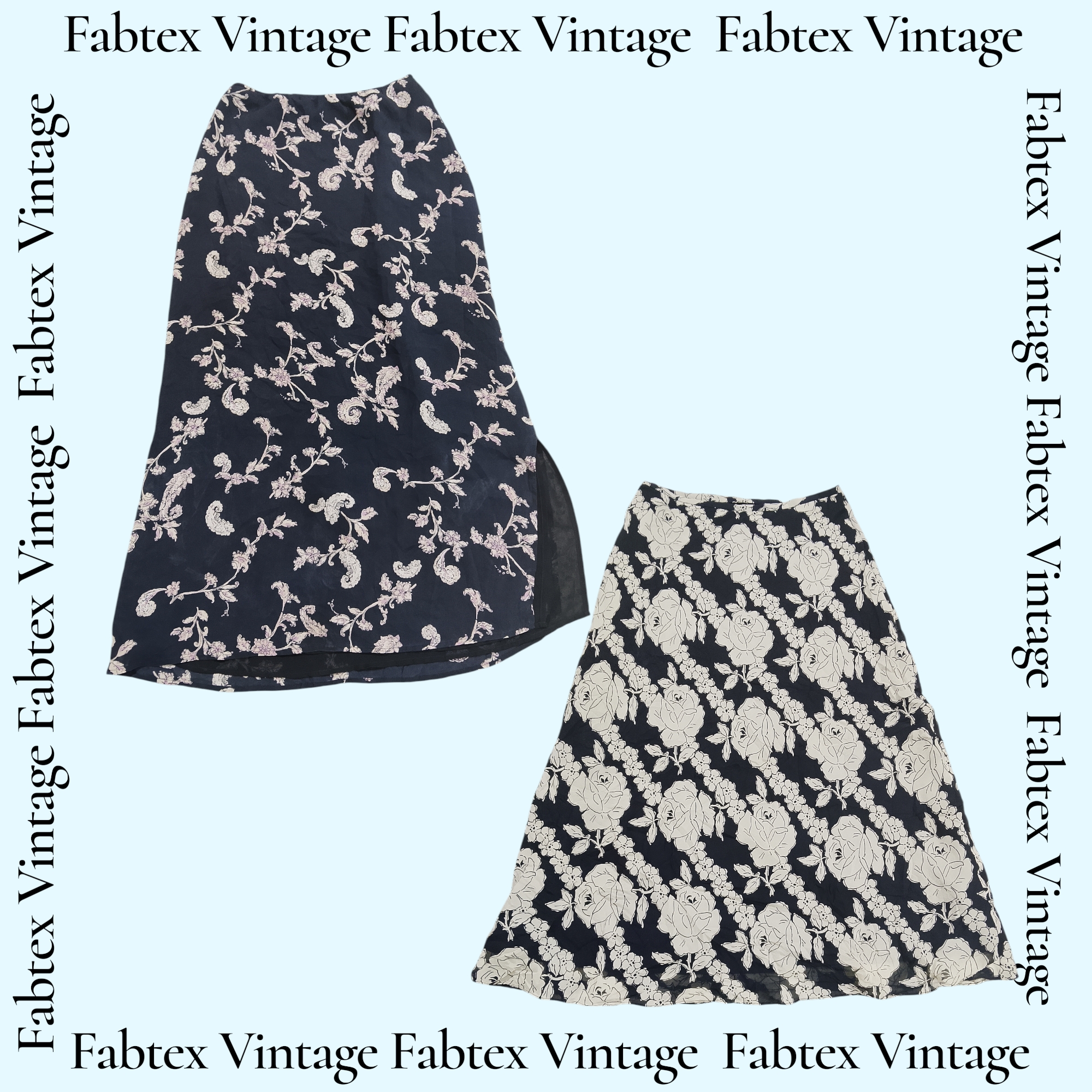 (FV-740) Y2K Black Aesthetic Floral Printed Summer Skirts