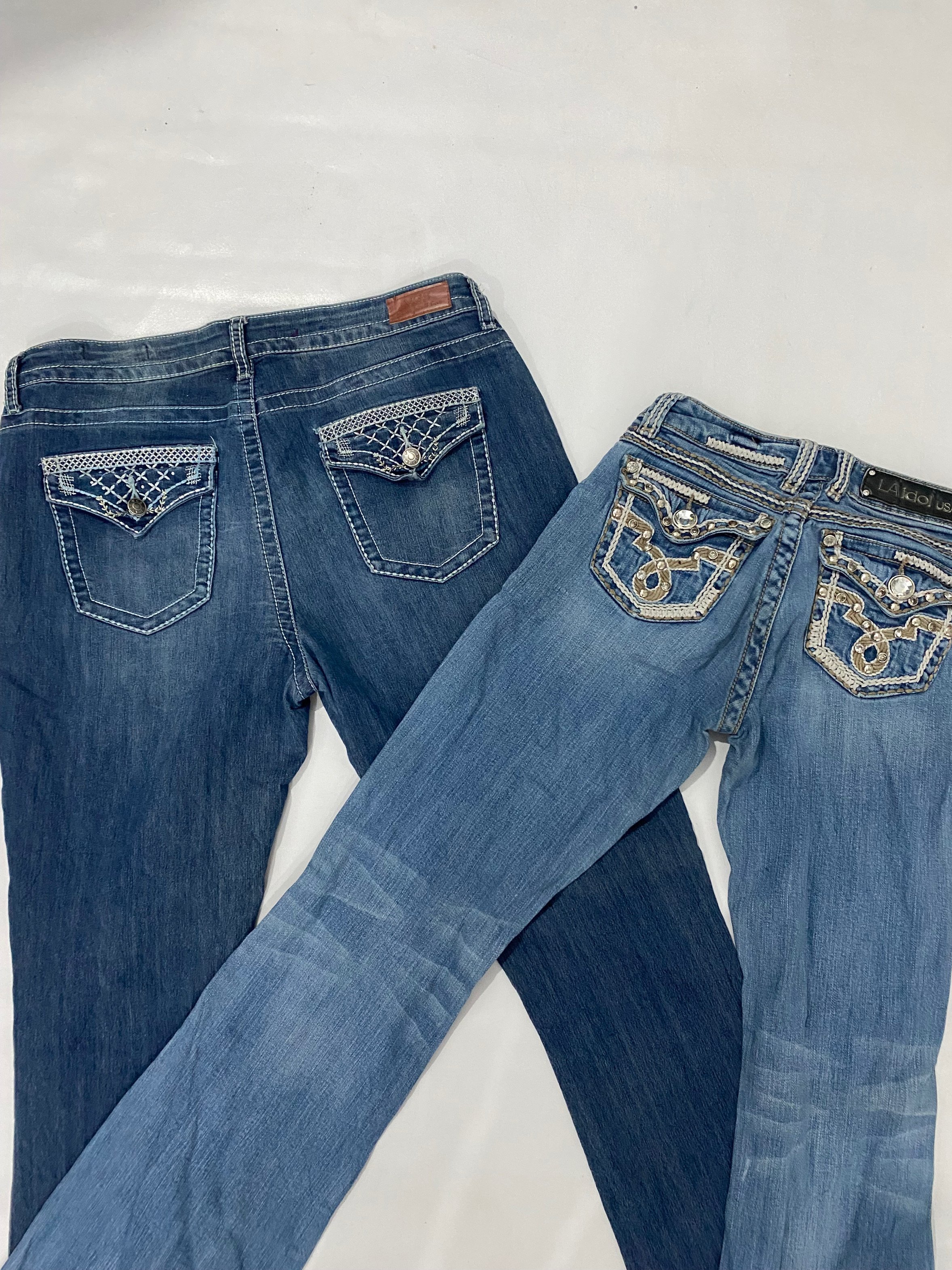 ヴィンテージ Y2K 刺繍フレア、ブーツカットミックスジーンズ