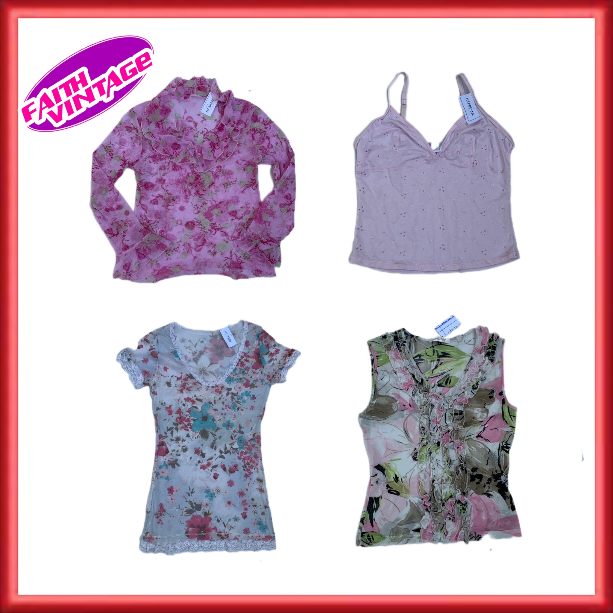 Blush Leaf Y2K Tops e Saias (FV-199)