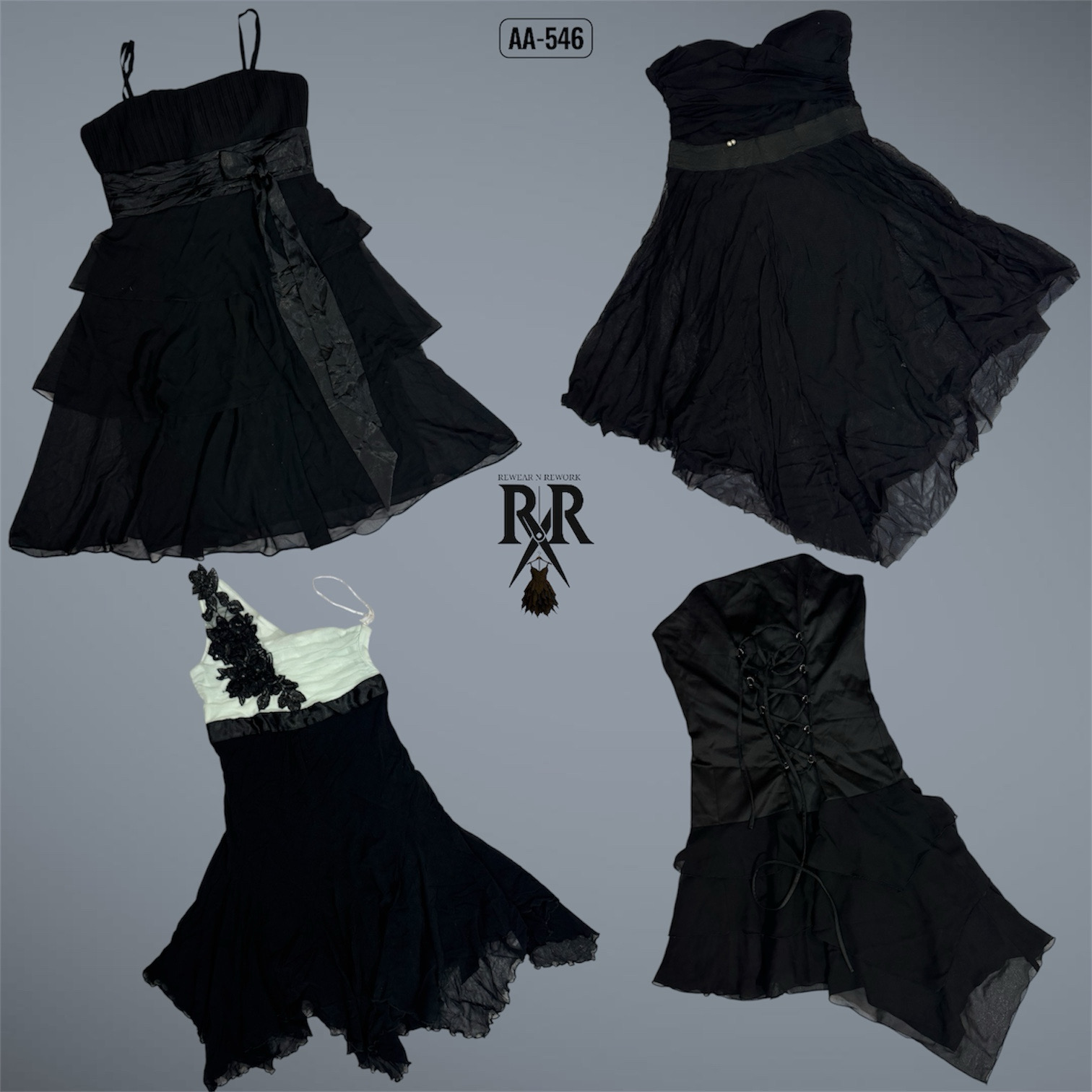 Y2K Black Gothic Mix Dresses (AA-546)