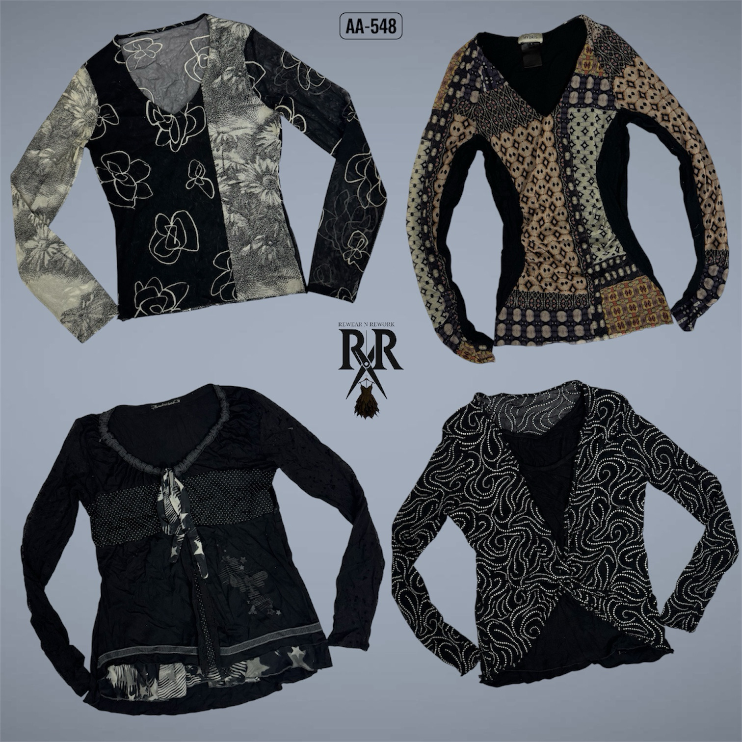 Y2K Boho Gothic Mix Full Sleeve Tops (AA-548)
