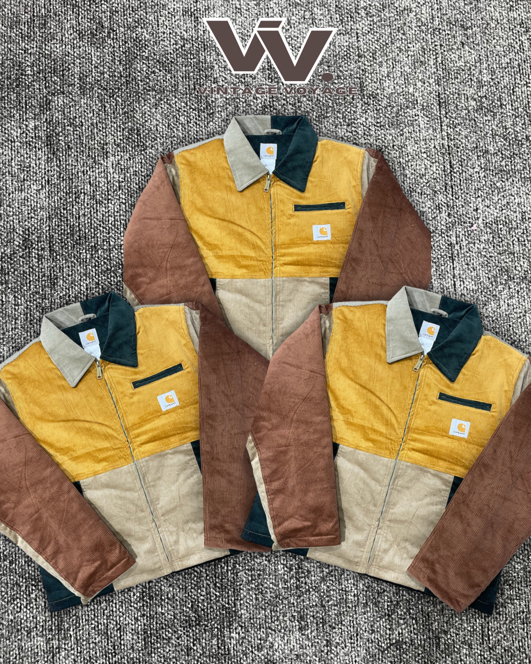 Carhartt umgestaltete Stil Cordurypatchwork Detroit-Jacke (12/12)