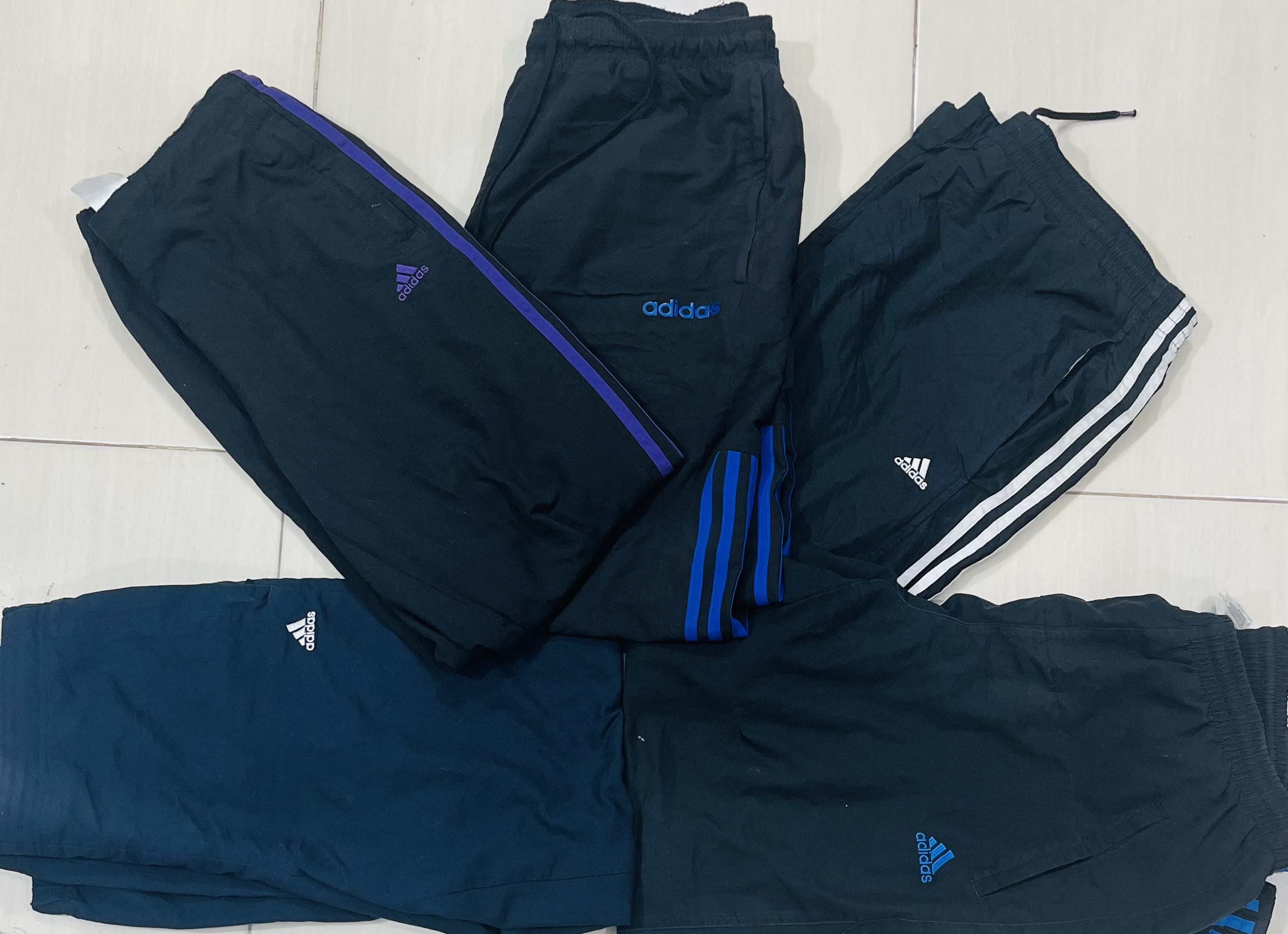 mixed adidas track pants
