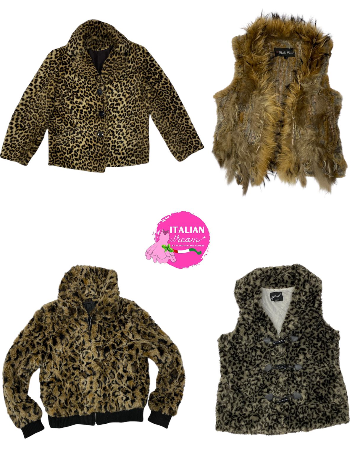 Y2k animal print fur coat