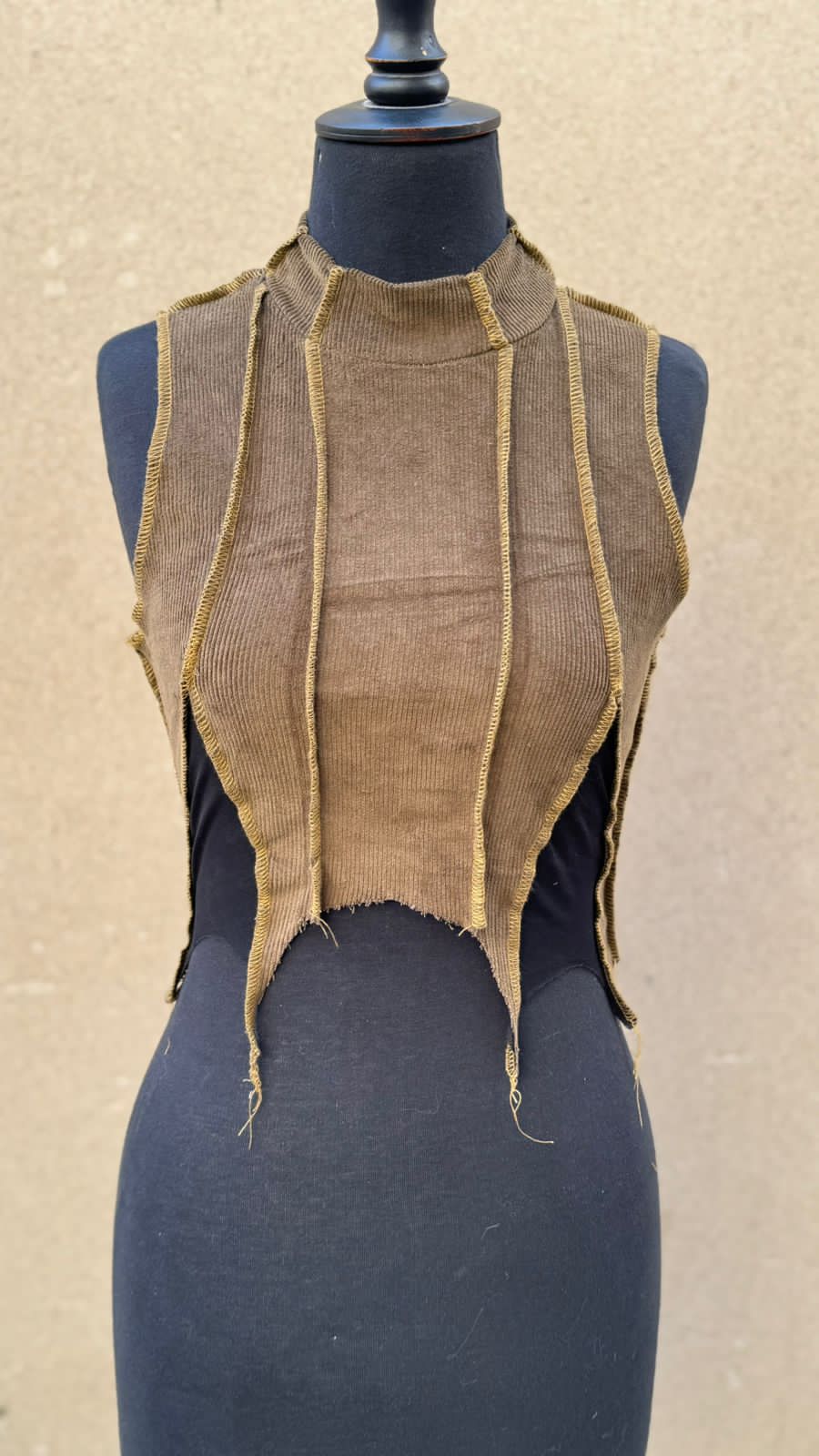 UPCYCLED CORDUROY MOCK NECK TOP