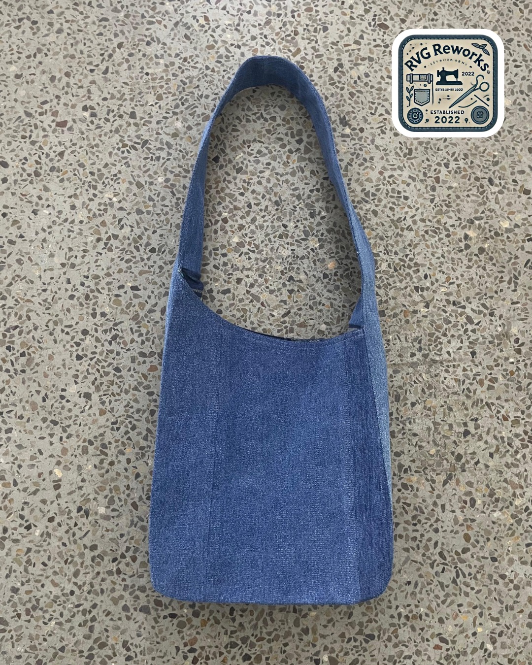 Upcycled Minimalist Denim Shoulder Bag