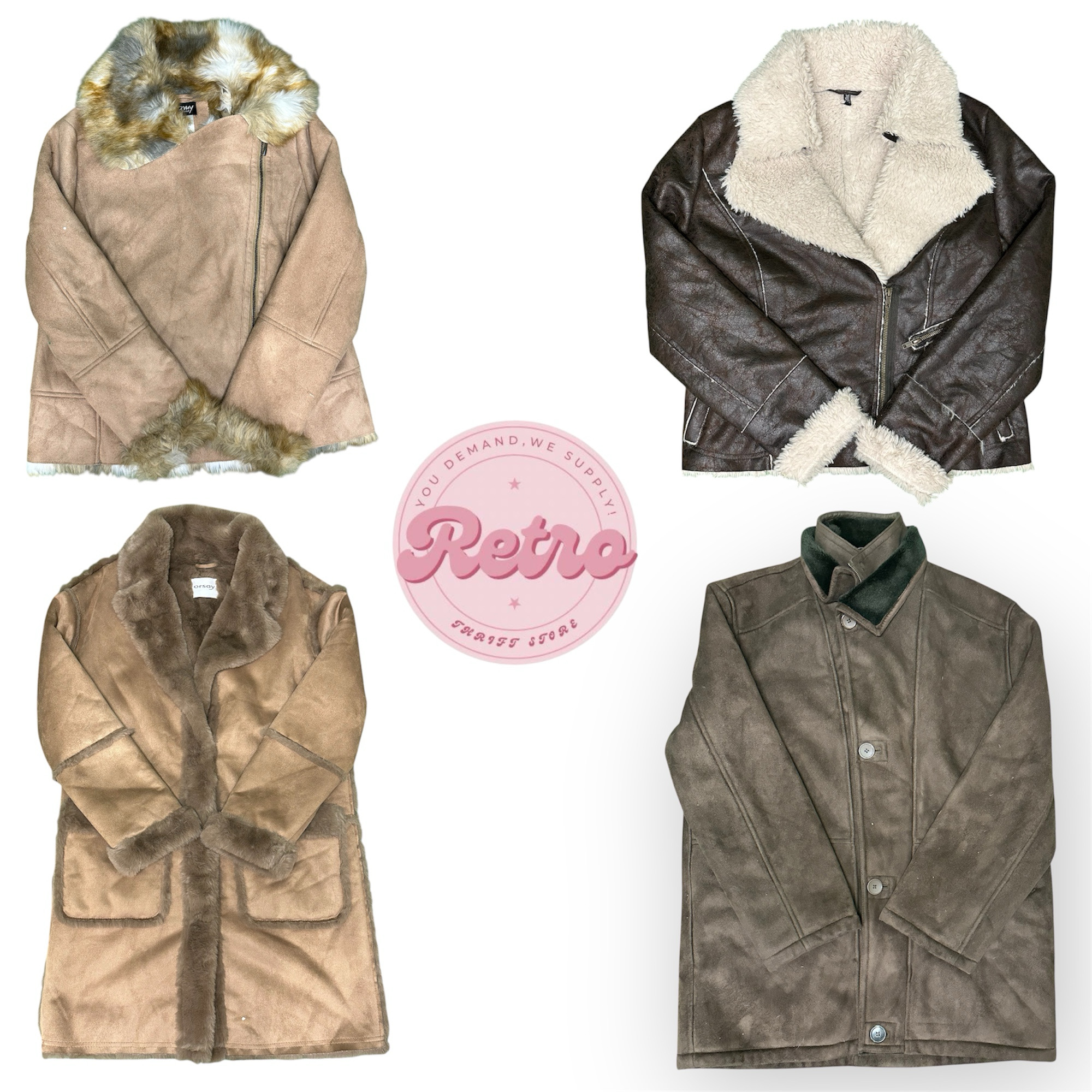 Classic Afghan Winter Jacket Minimalist Shearling Lined Coat (E)