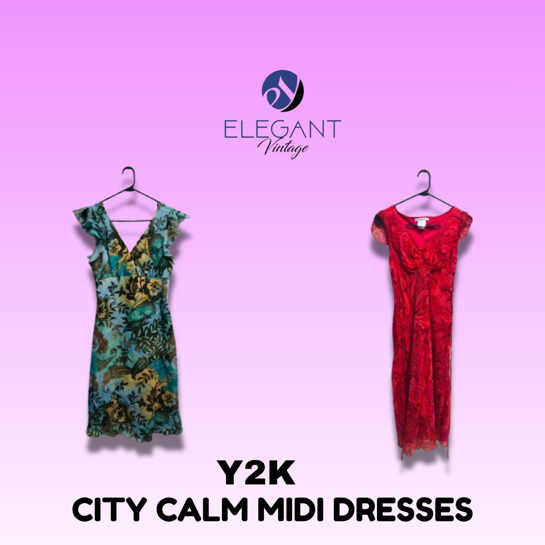 Y2K City Calm Midi Dresses - EV1567
