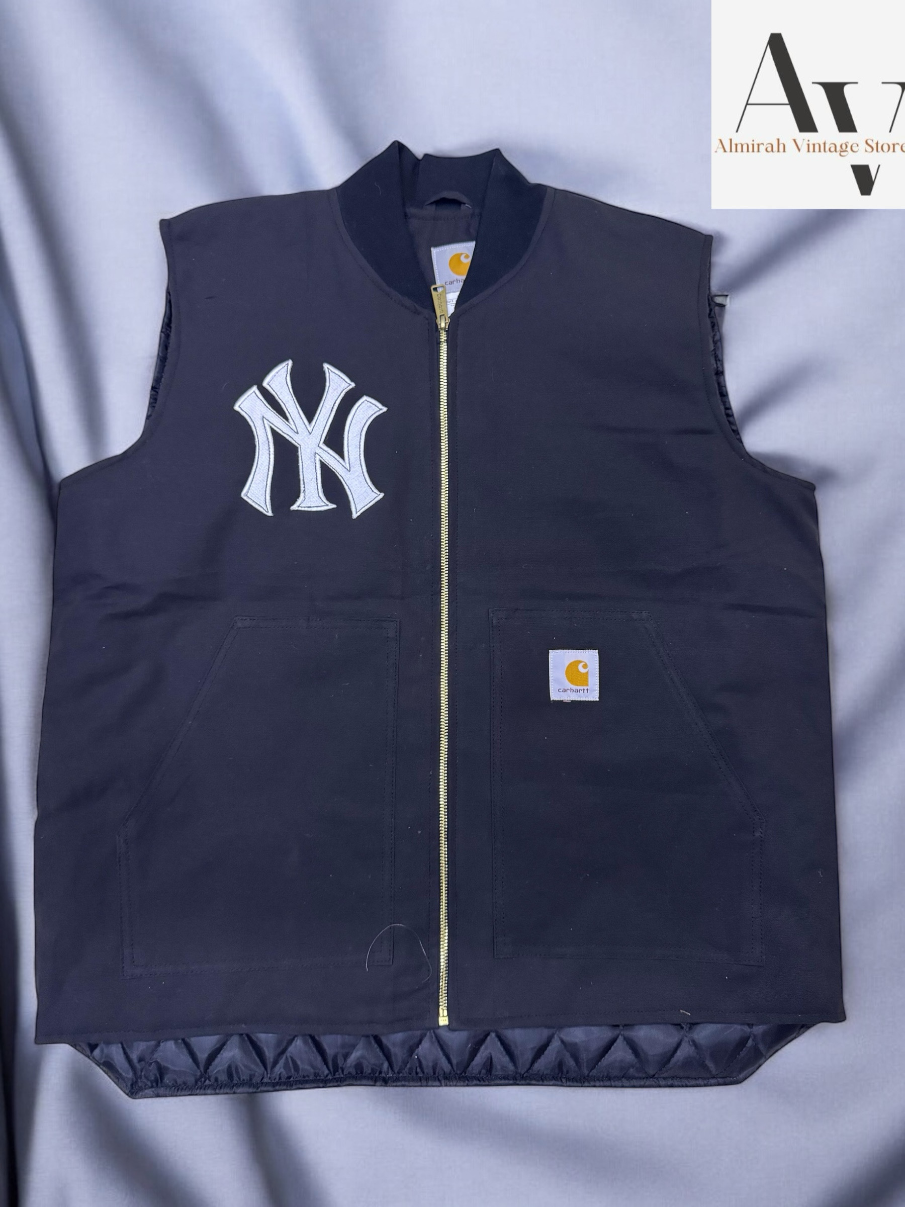 Carhartt rework style black yankees gilets
