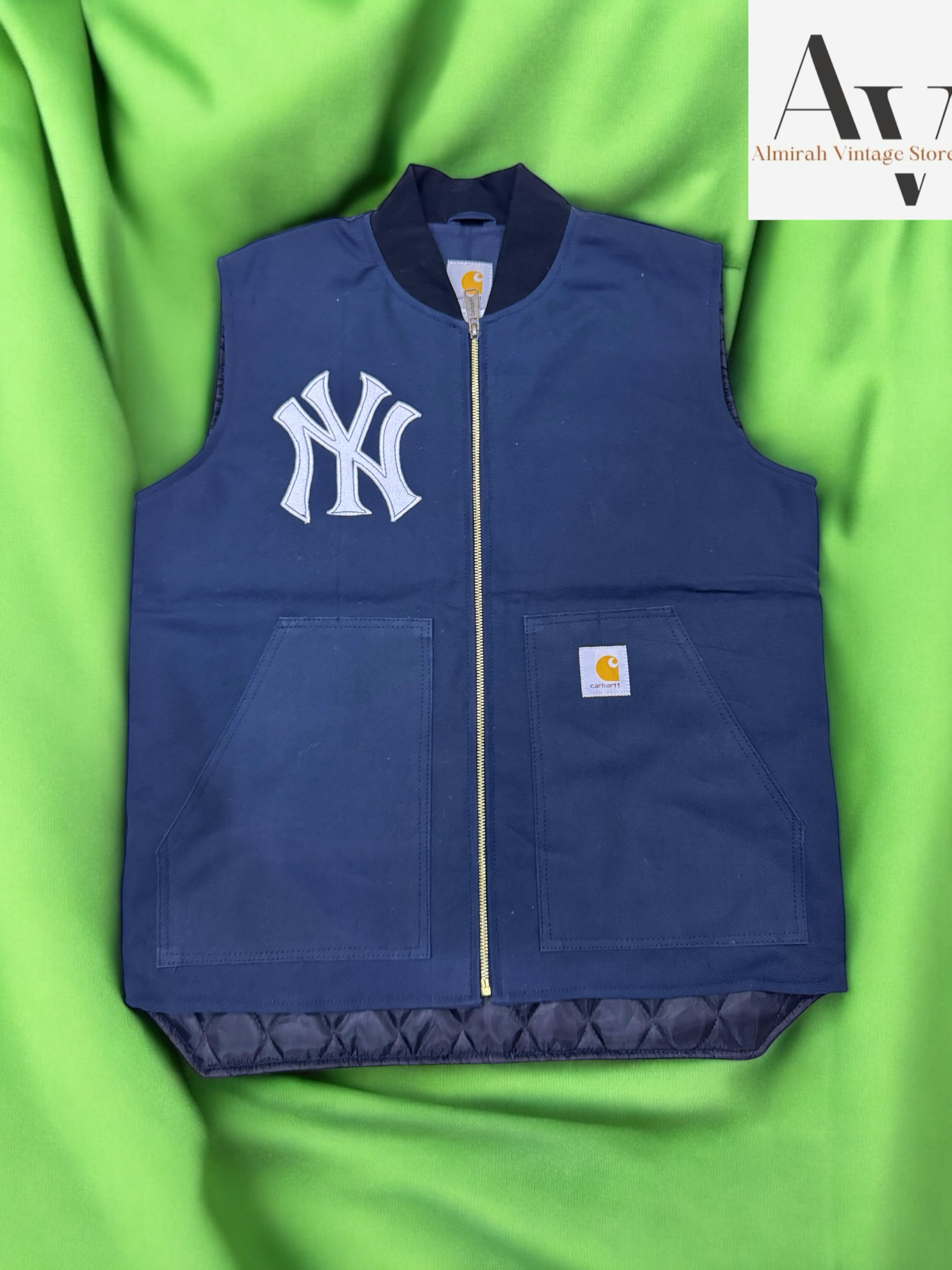 Carhartt rework style blue gilets