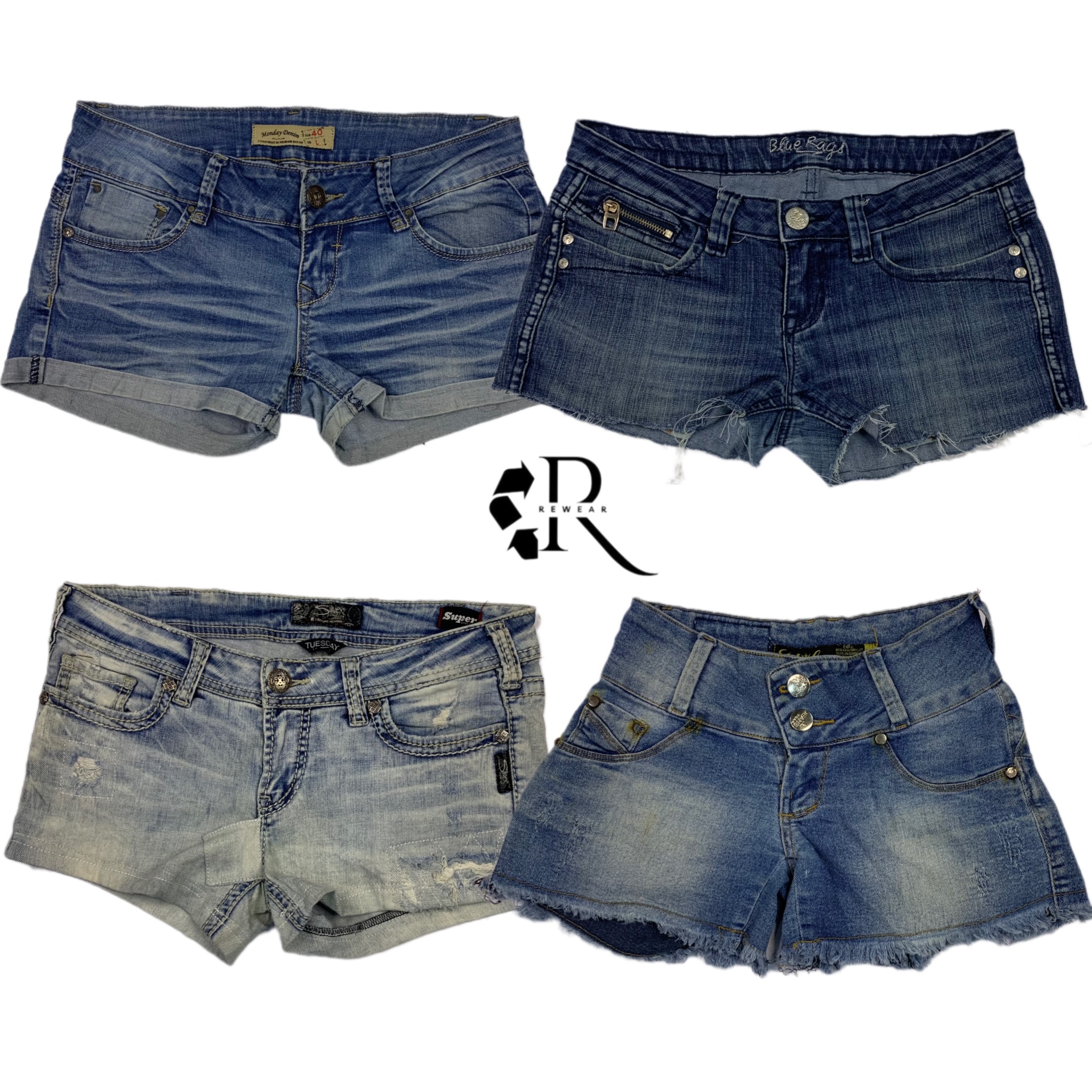 Y2K London Night Girls Denim Micro Mini Short RW-1362