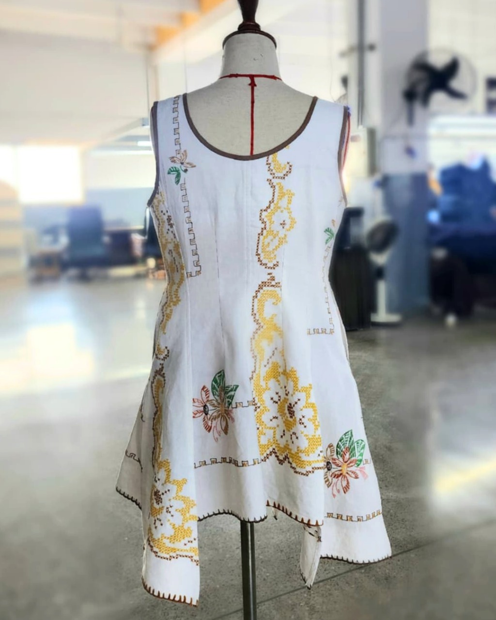 Upcycled Tablecloth Mini Dress