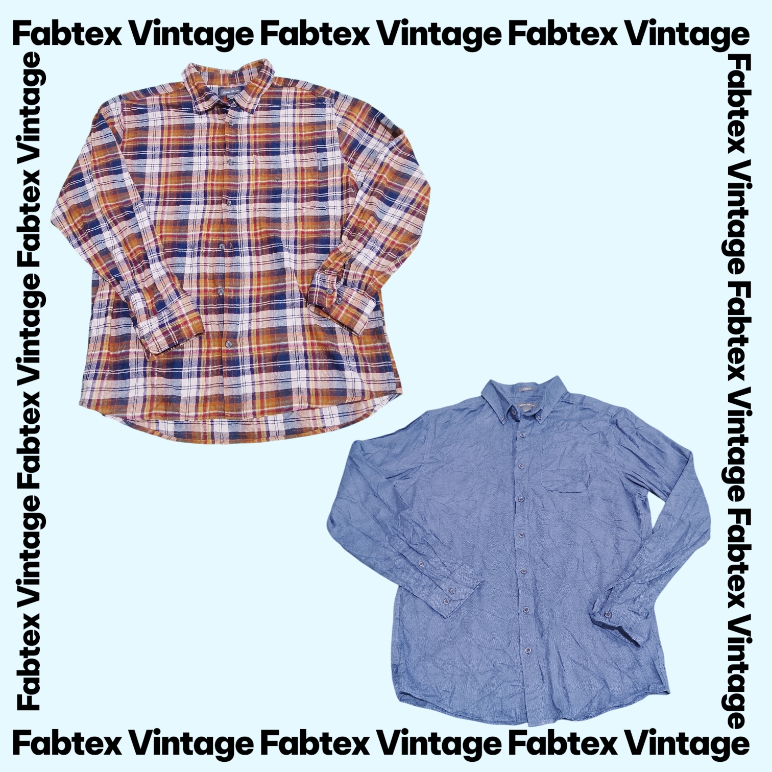 (FV-768) Camisa de Botão Quadriculada Eddie Bauer