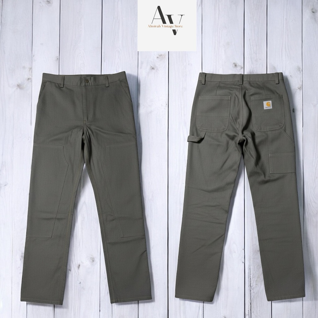 Carhartt rework style double knee green jeans
