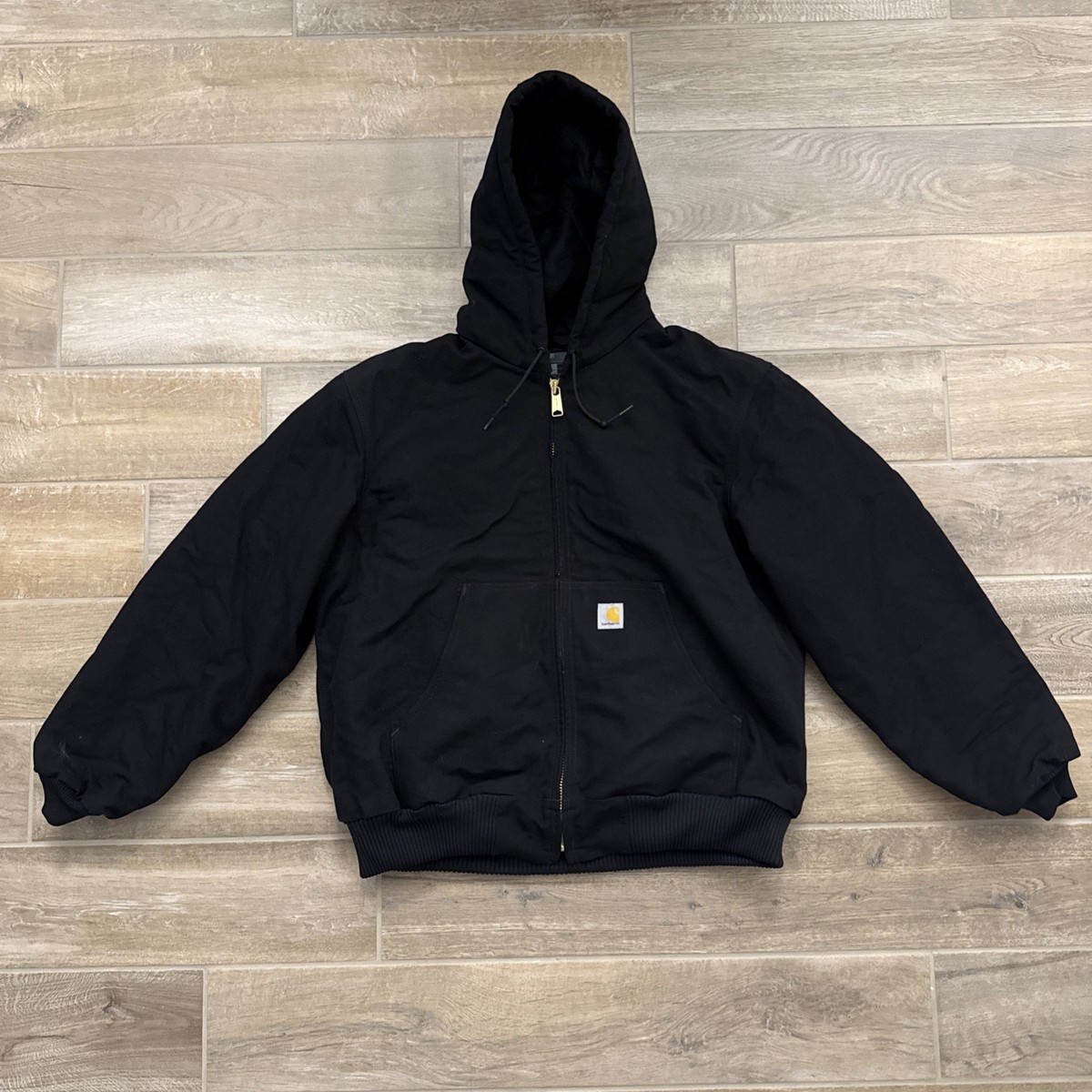 Chaquetas con capucha negras de estilo rework de Carhartt