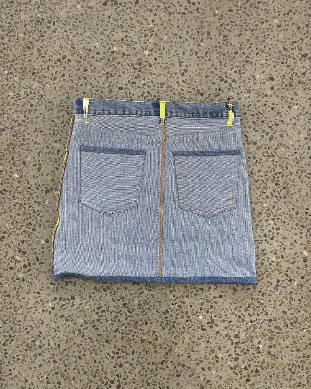 Upcycled Denim Cargo Camo Minirock