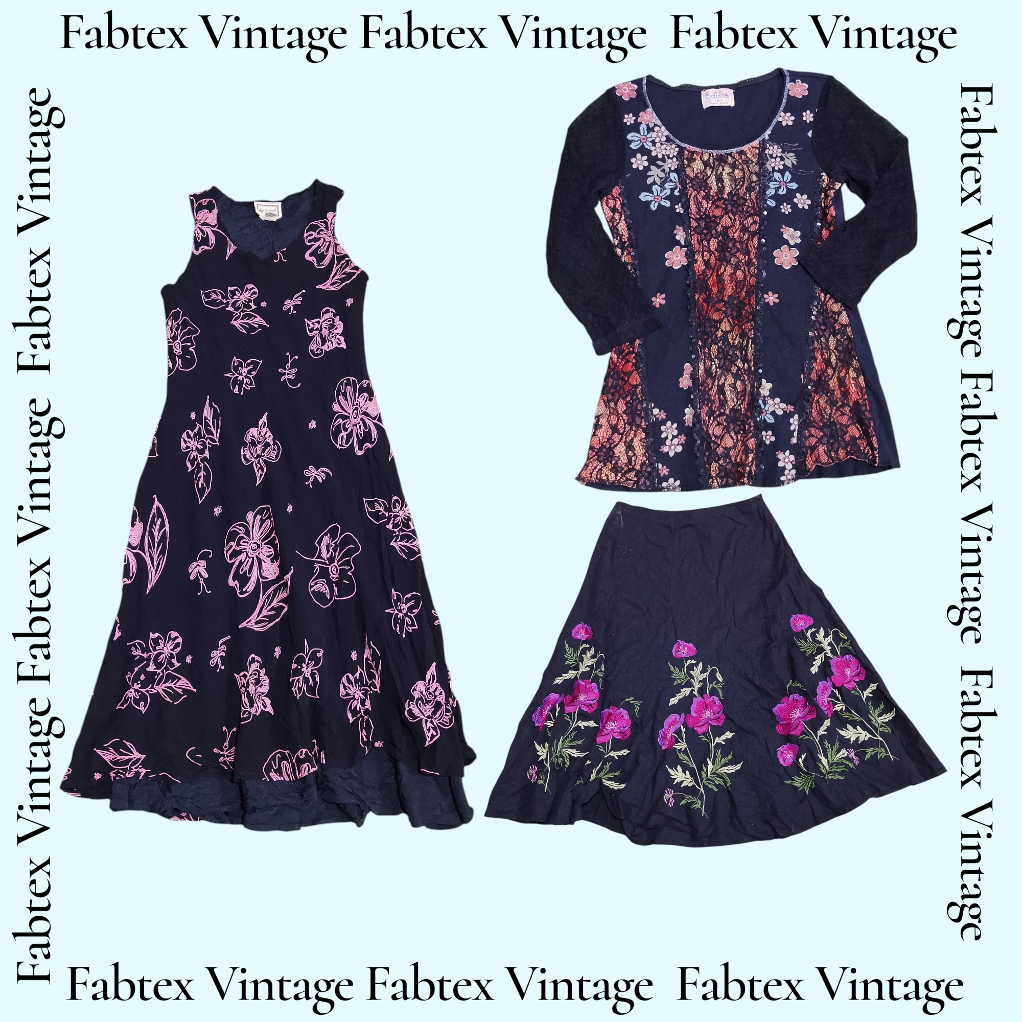 (FV-712) Dark Floral Romance Y2K Bundle