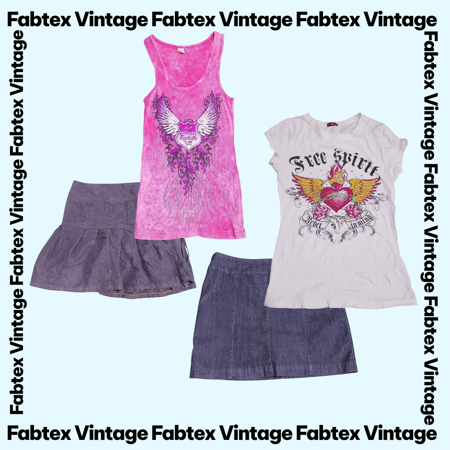 (FV-759) Gonne mini in denim Y2K 5 Baby Tees