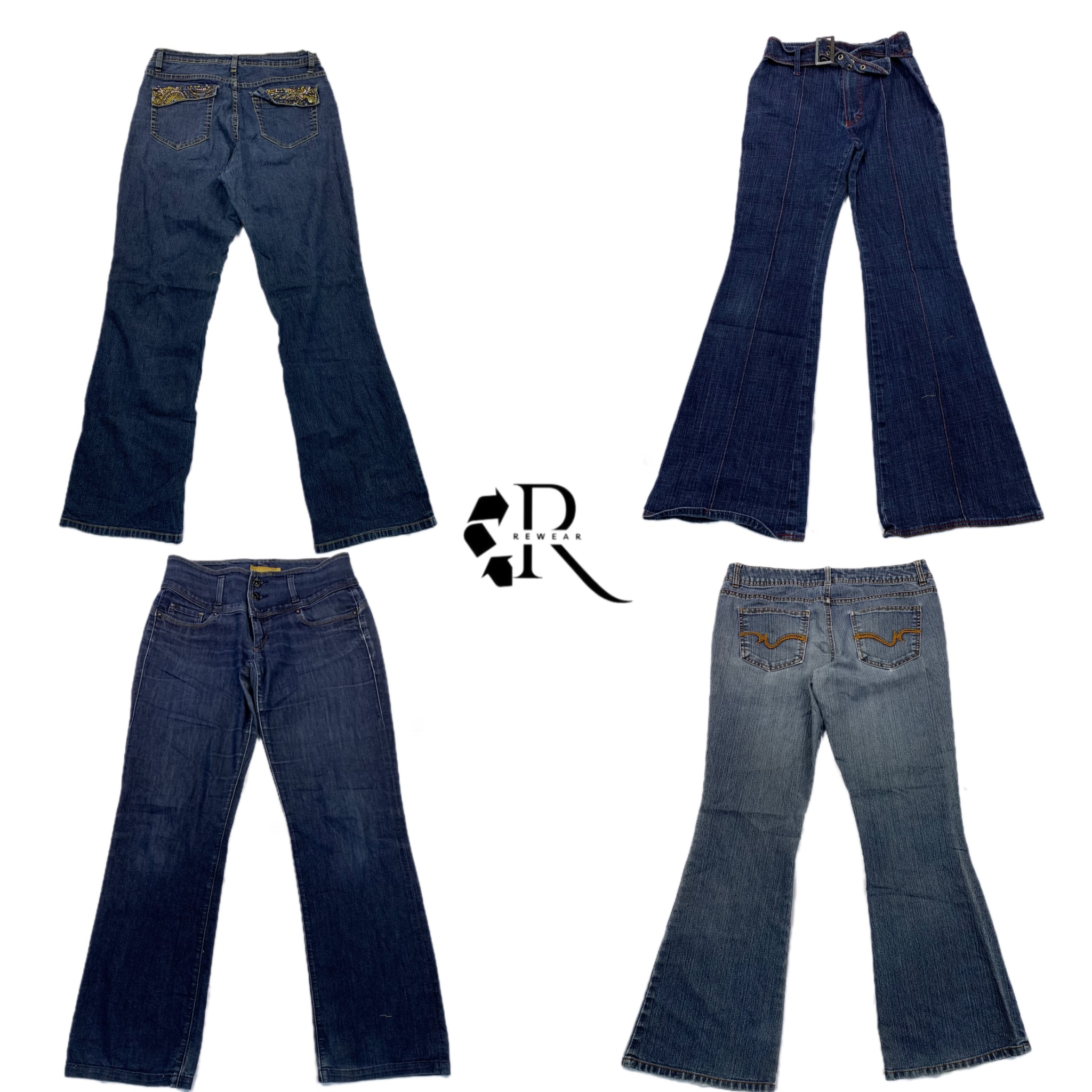 Y2K Paris Hilton Denim Flared Jeans RW-1373