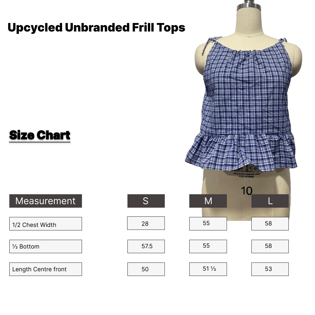 SS25 Top con spalline a frange in plaid riciclato