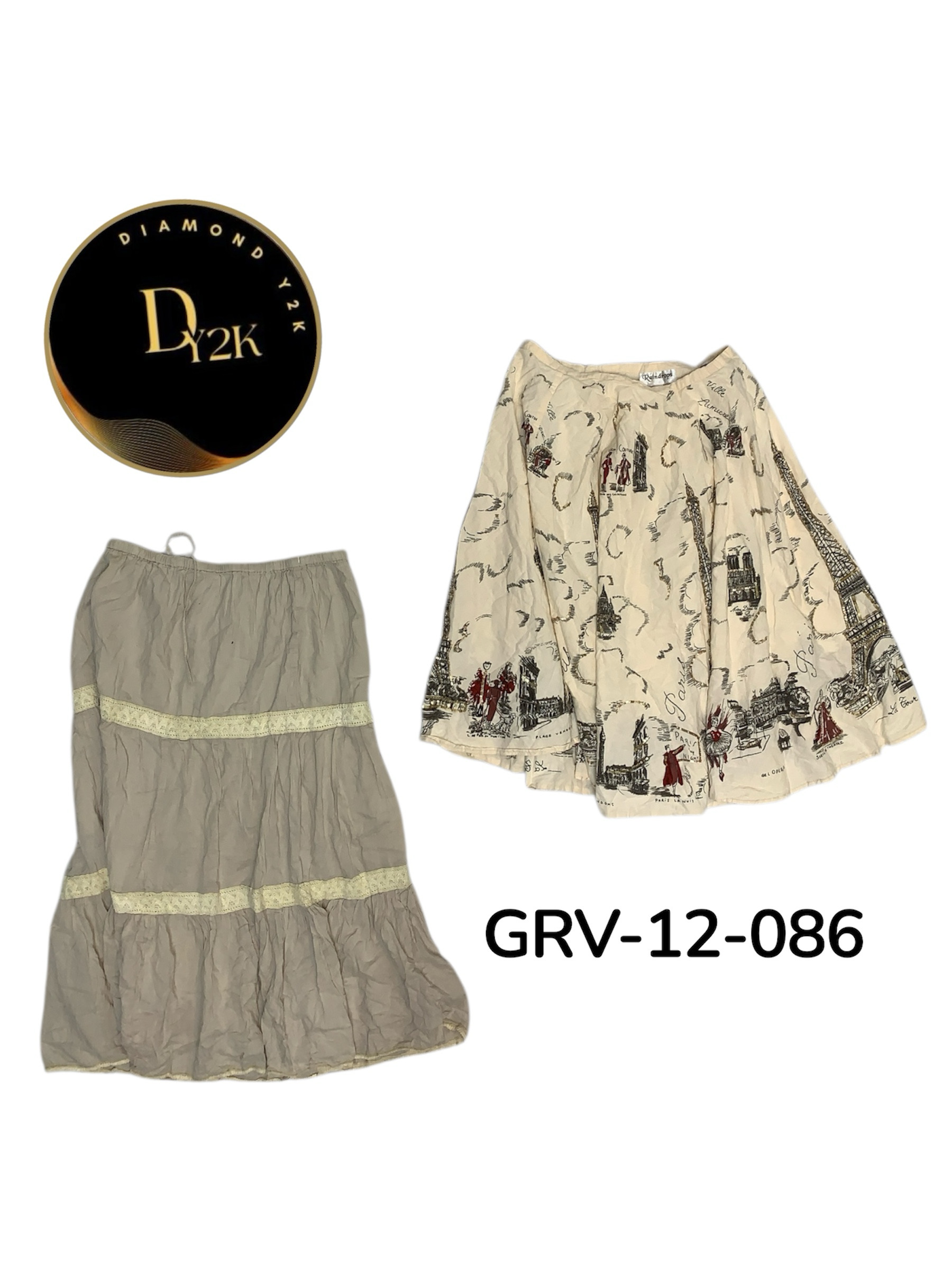 Saia de Algodão Feminina Y2K – Saia Mini Retro Fofa (GRV-12-086)