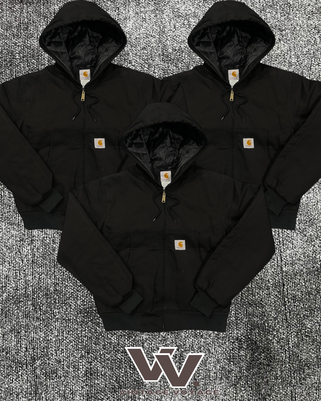 Vestes à capuche noires de style retravaillé Carhartt 1512