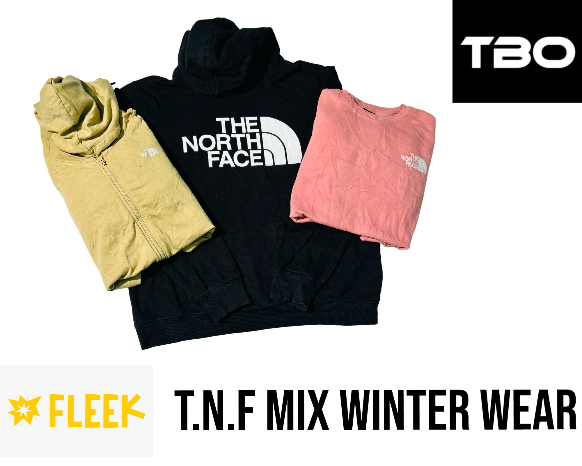 A mistura de roupas de inverno The North Face