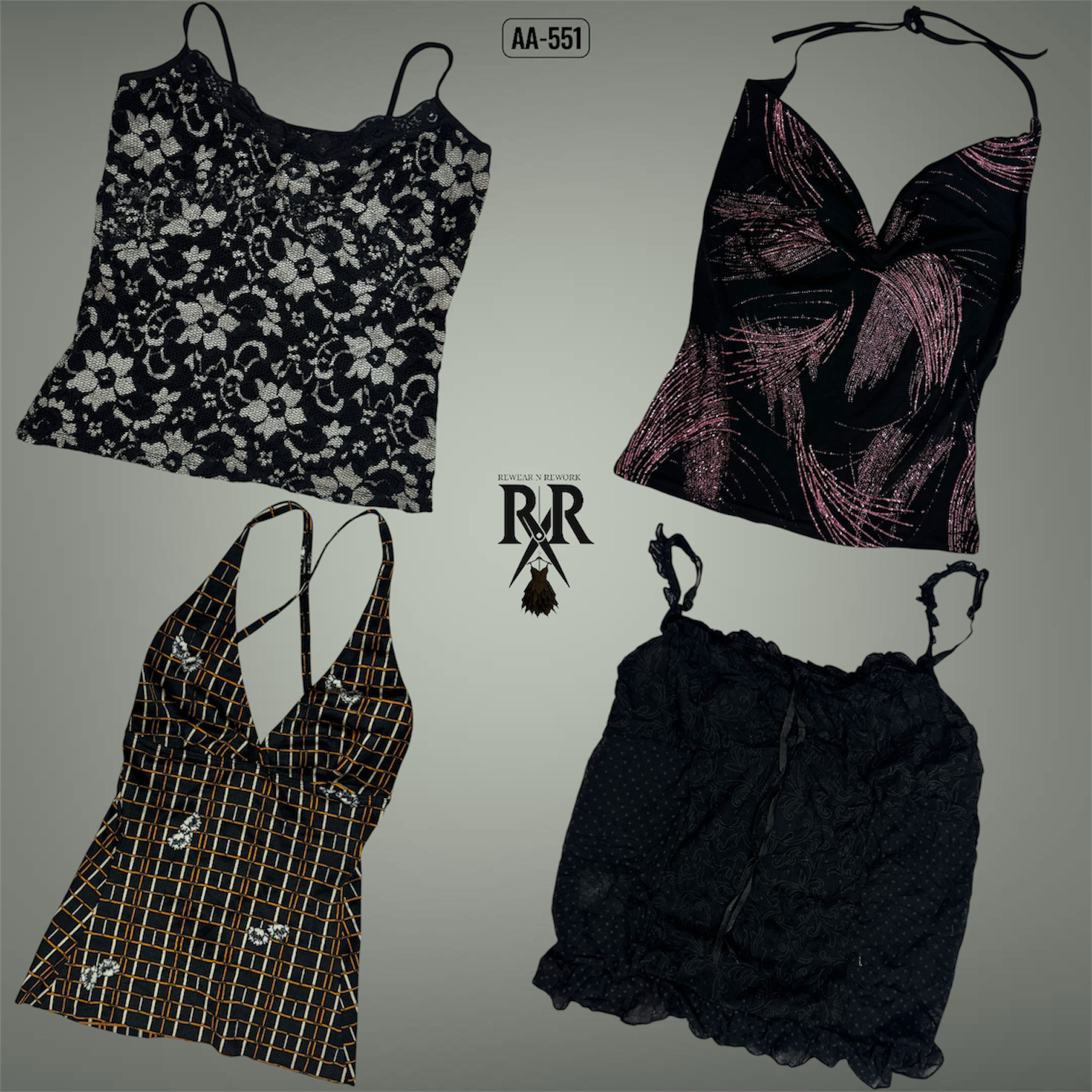 Y2K The Gothic Girl Cami Tops (AA-551)