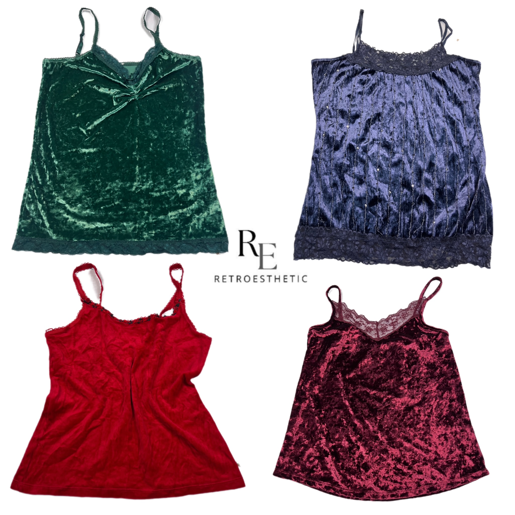 Y2K Soft Girl Velvet Cami Tops RE-2640