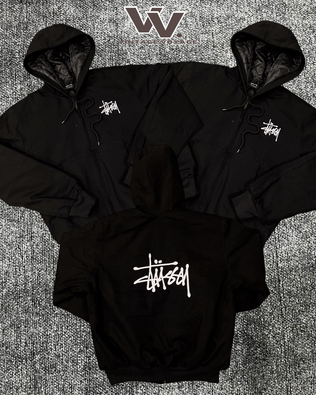 Veste active brodée retravaillée Stussy 1512