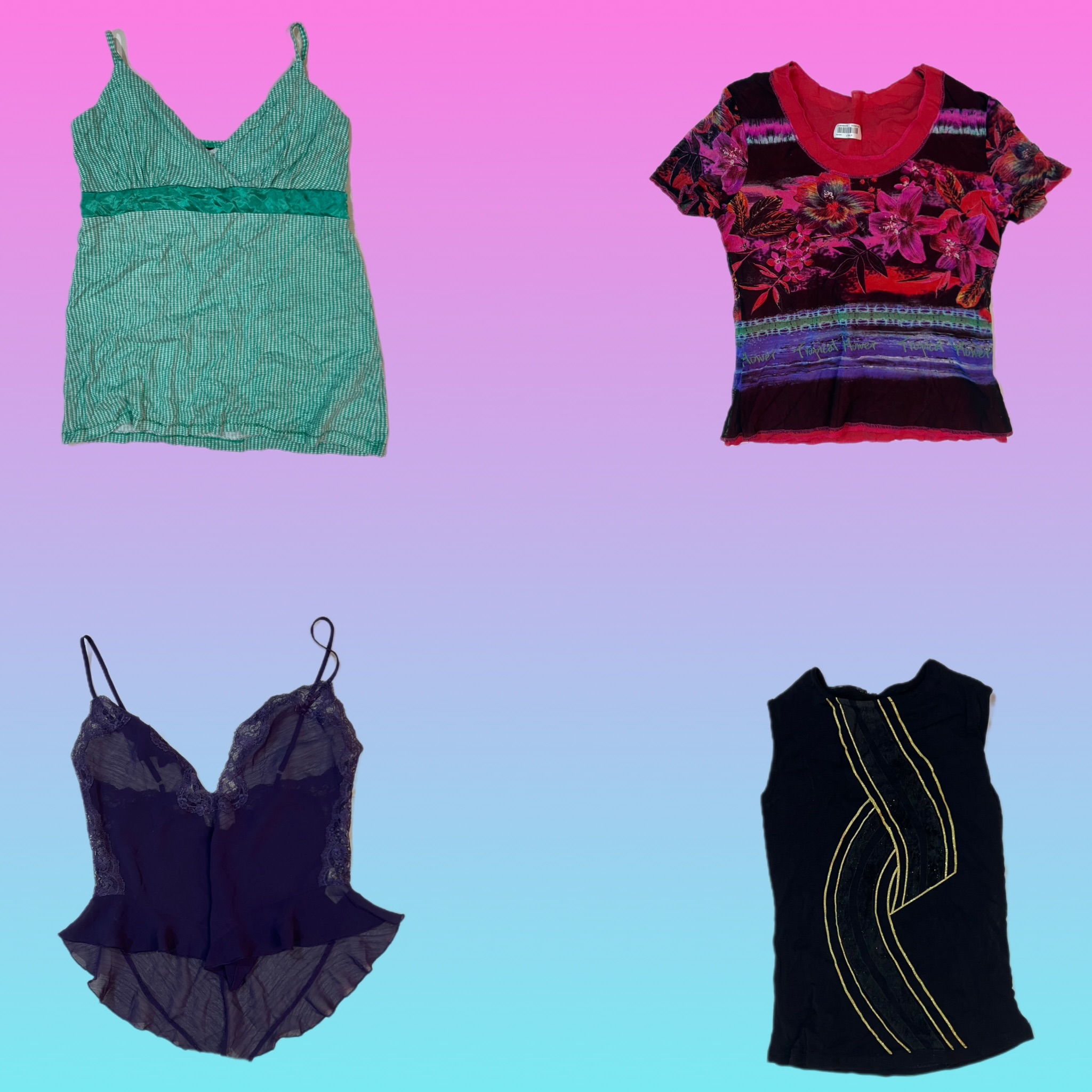 Y2K Grunge Tops (TS-1827)