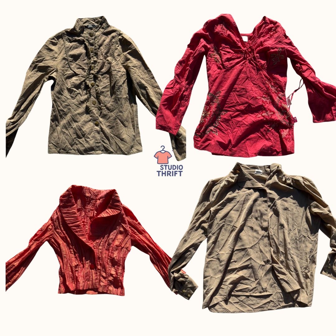 Ensemble de hauts à manches longues Y2K Terreux Boho (FS-004)